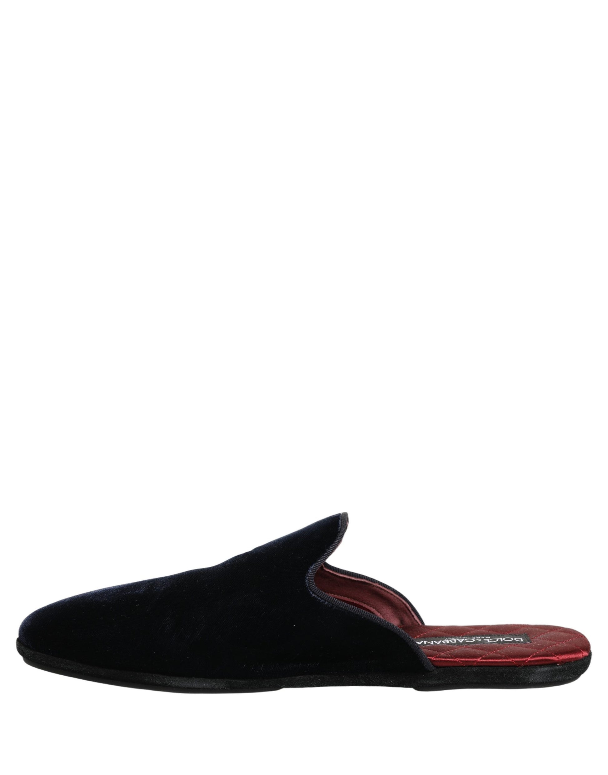 Dark Blue Suede Slides Flat Slipper Men Shoes