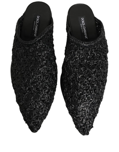 Black Mules Slides Slippers Men Flats Shoes