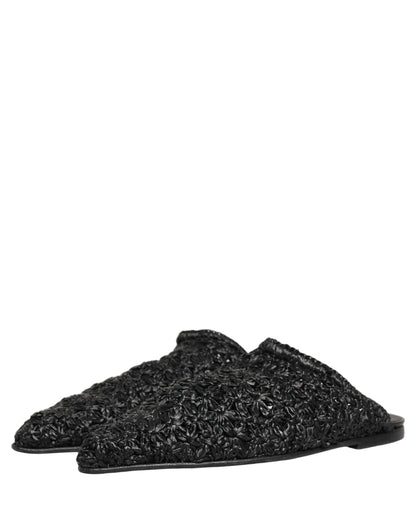 Black Mules Slides Slippers Men Flats Shoes