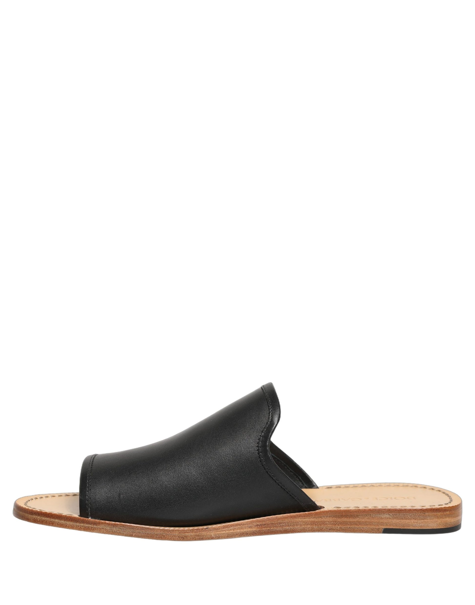 Brown Leather Slides Sandals Flats Men Shoes