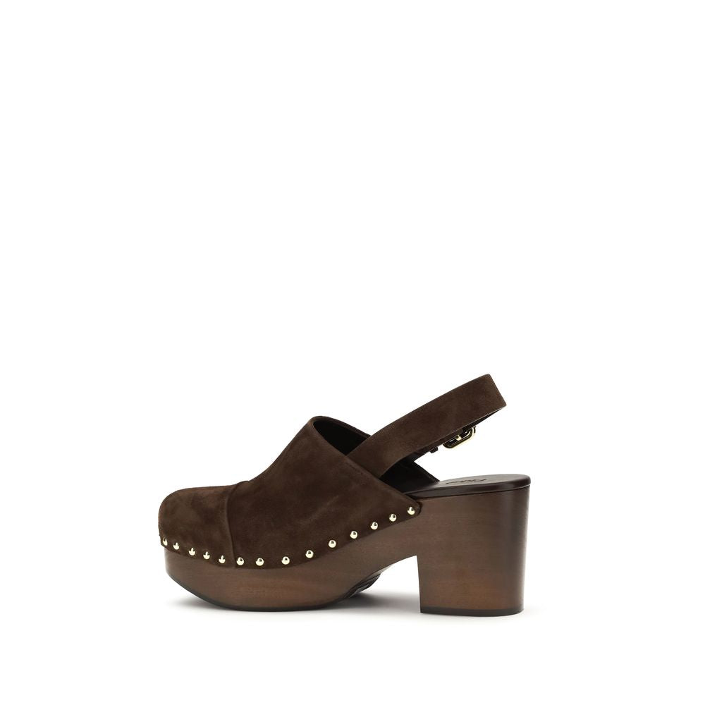 Brown Calf Leather Bos Taurus Clogs