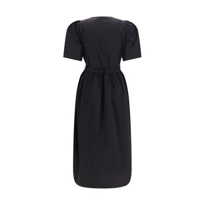Black Cotton Casual Dress