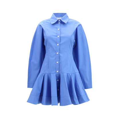 Blue Cotton Casual Dress