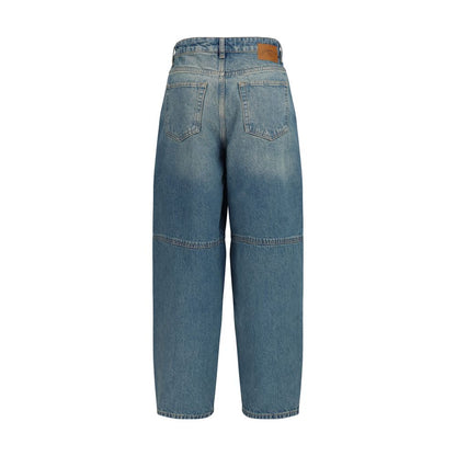 Blue Cotton Tapered Jeans