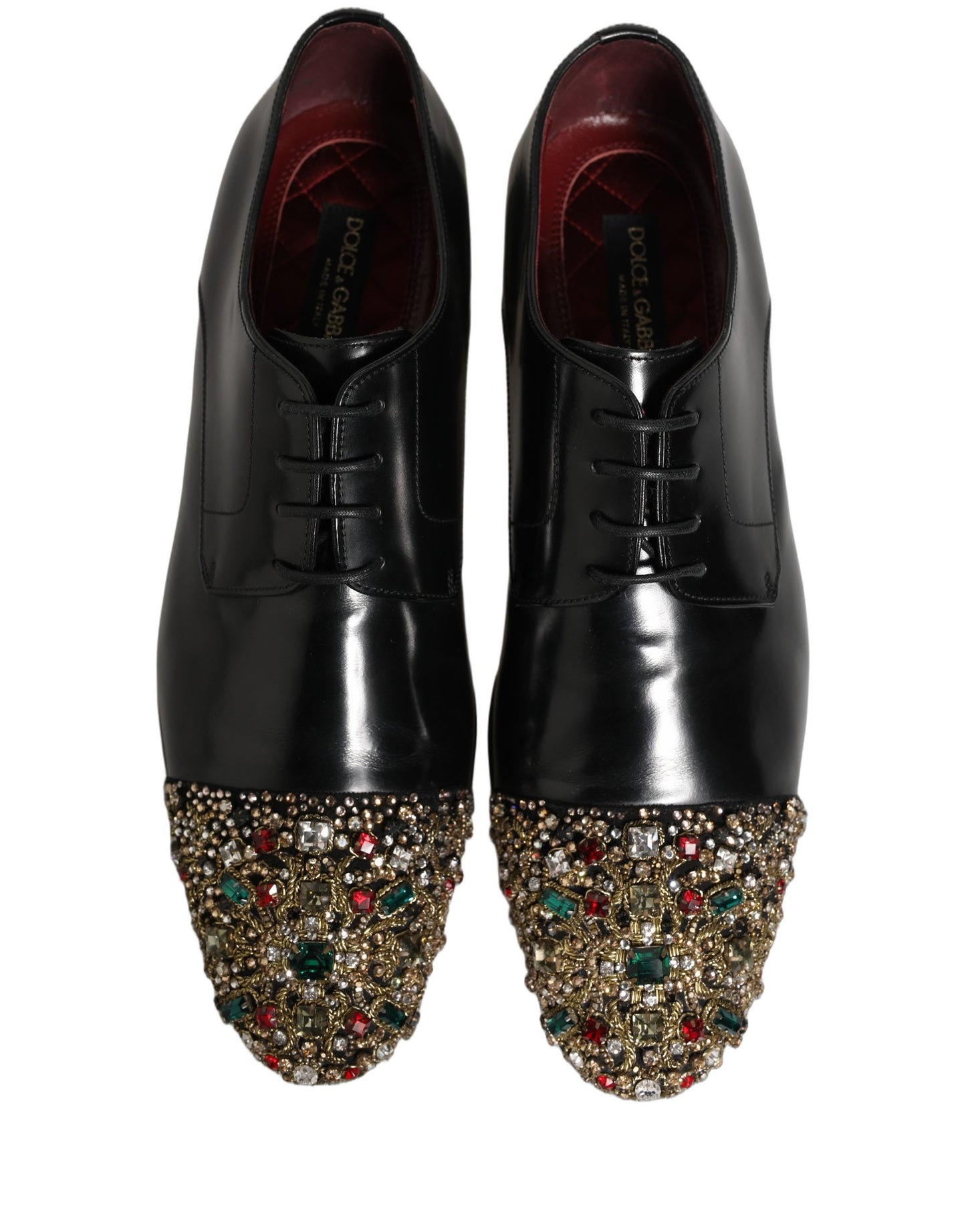 Black Crystals Embellished Men Derby Shoes