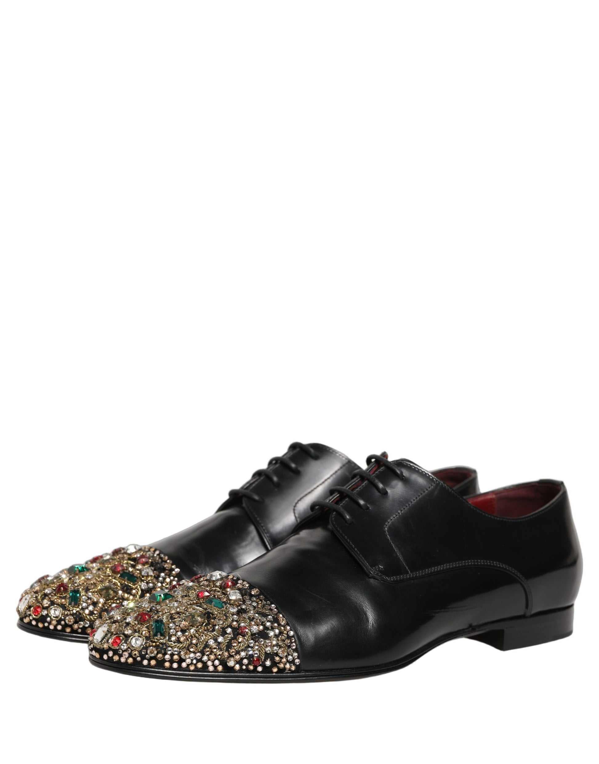 Black Crystals Embellished Men Derby Shoes