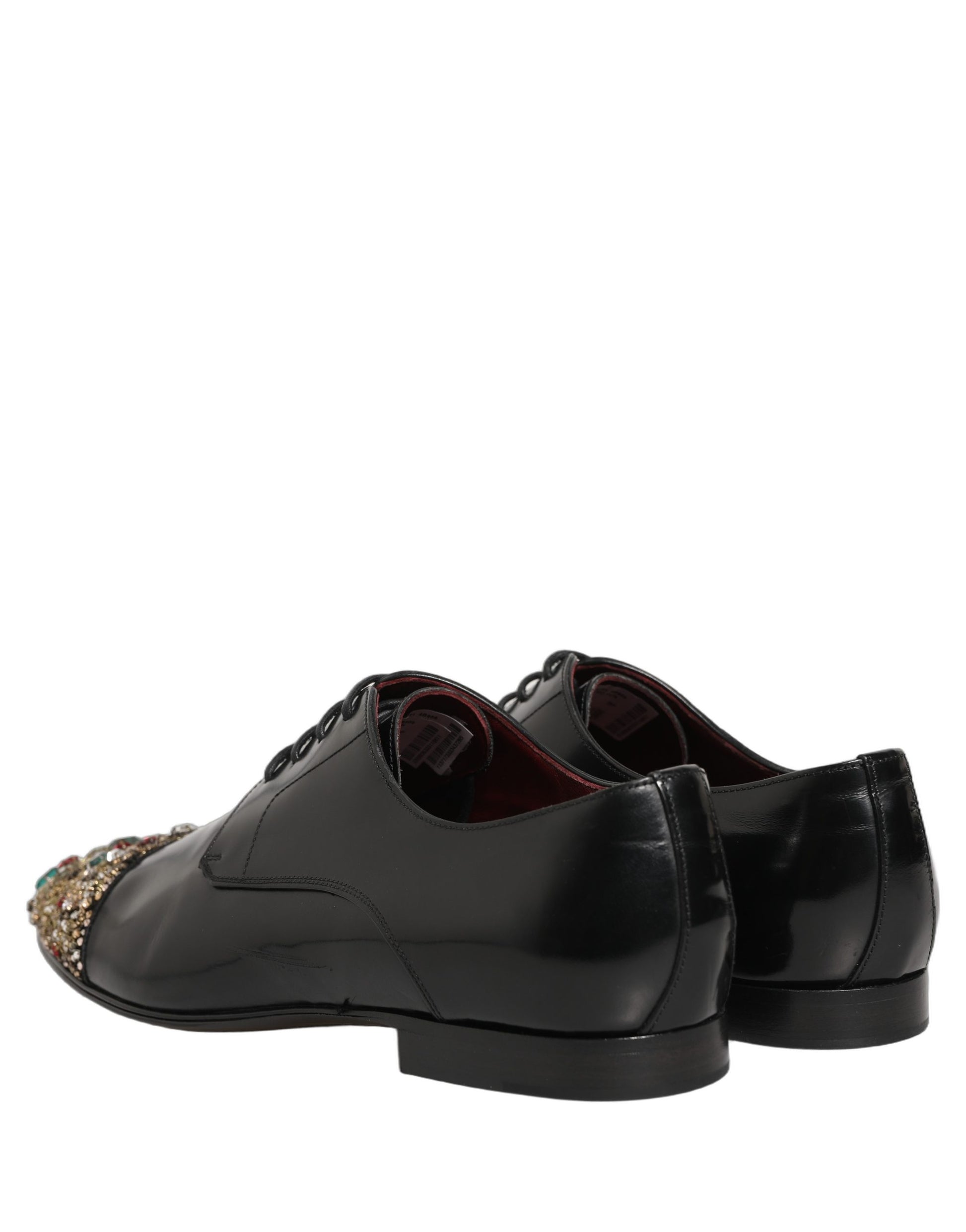 Black Crystals Embellished Men Derby Shoes