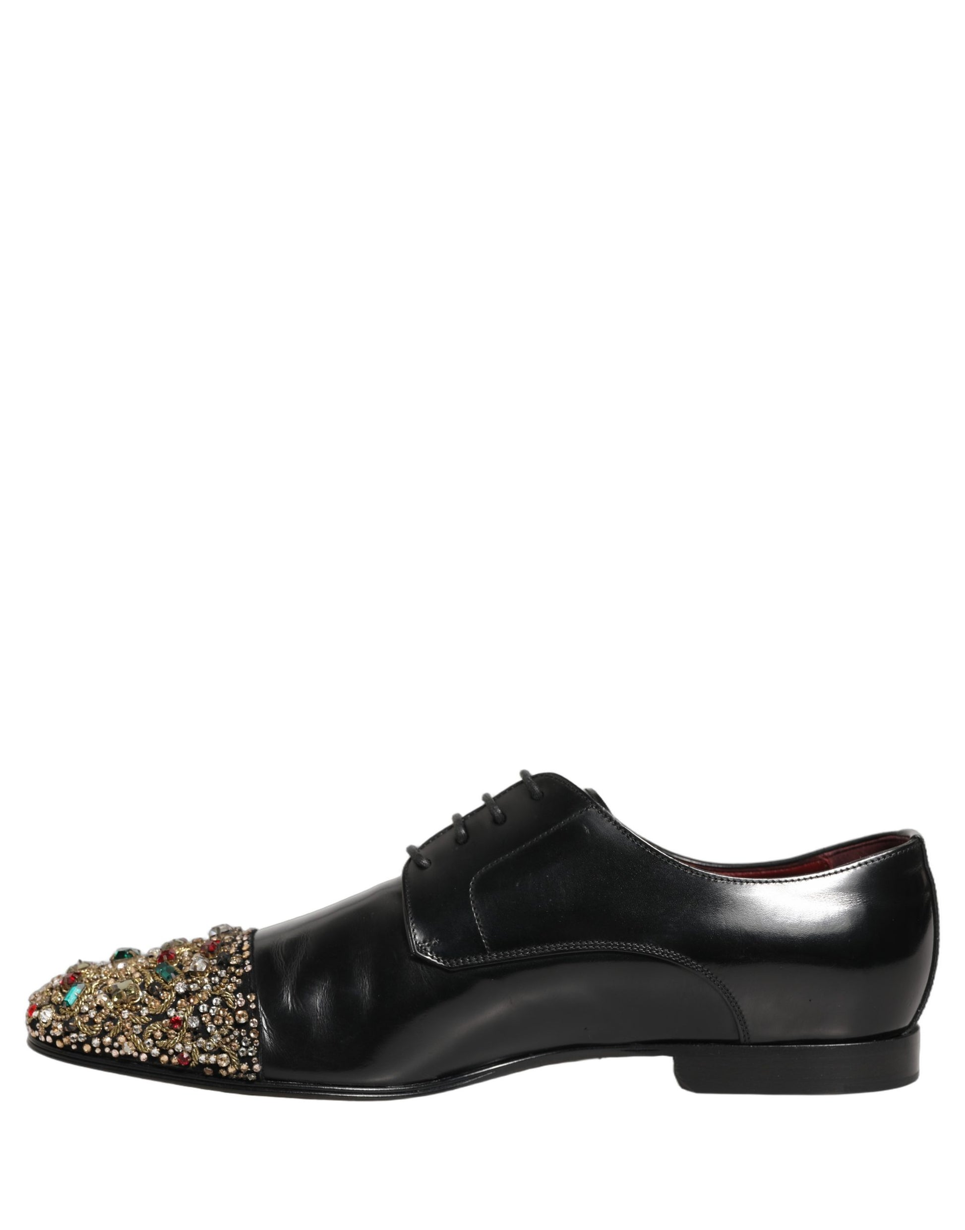 Black Crystals Embellished Men Derby Shoes