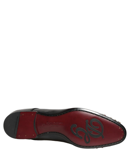 Black Crystals Embellished Men Derby Shoes