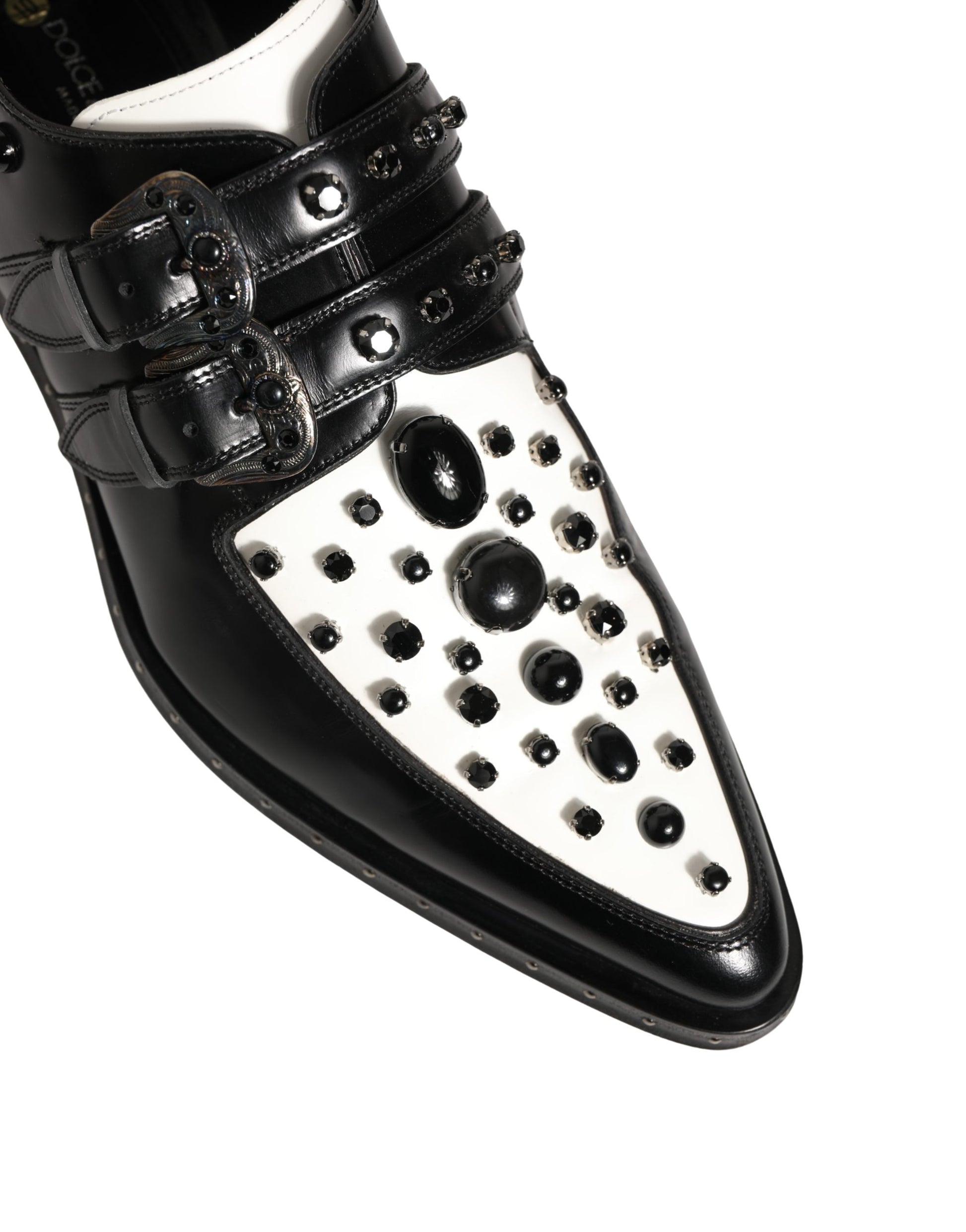 Black Embellished Derby Monk Strap Men Shoes