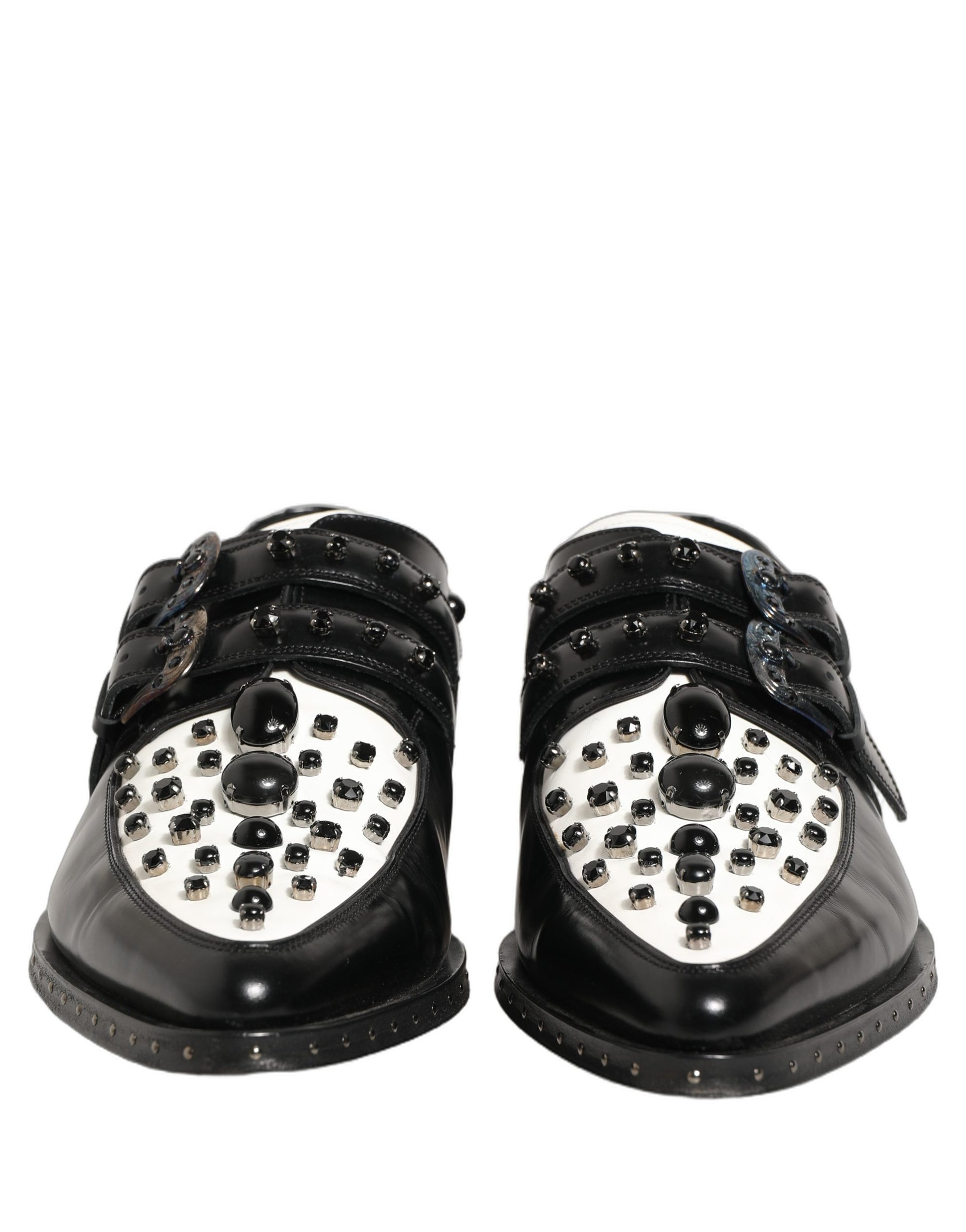 Black Embellished Derby Monk Strap Men Shoes