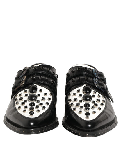 Black Embellished Derby Monk Strap Men Shoes