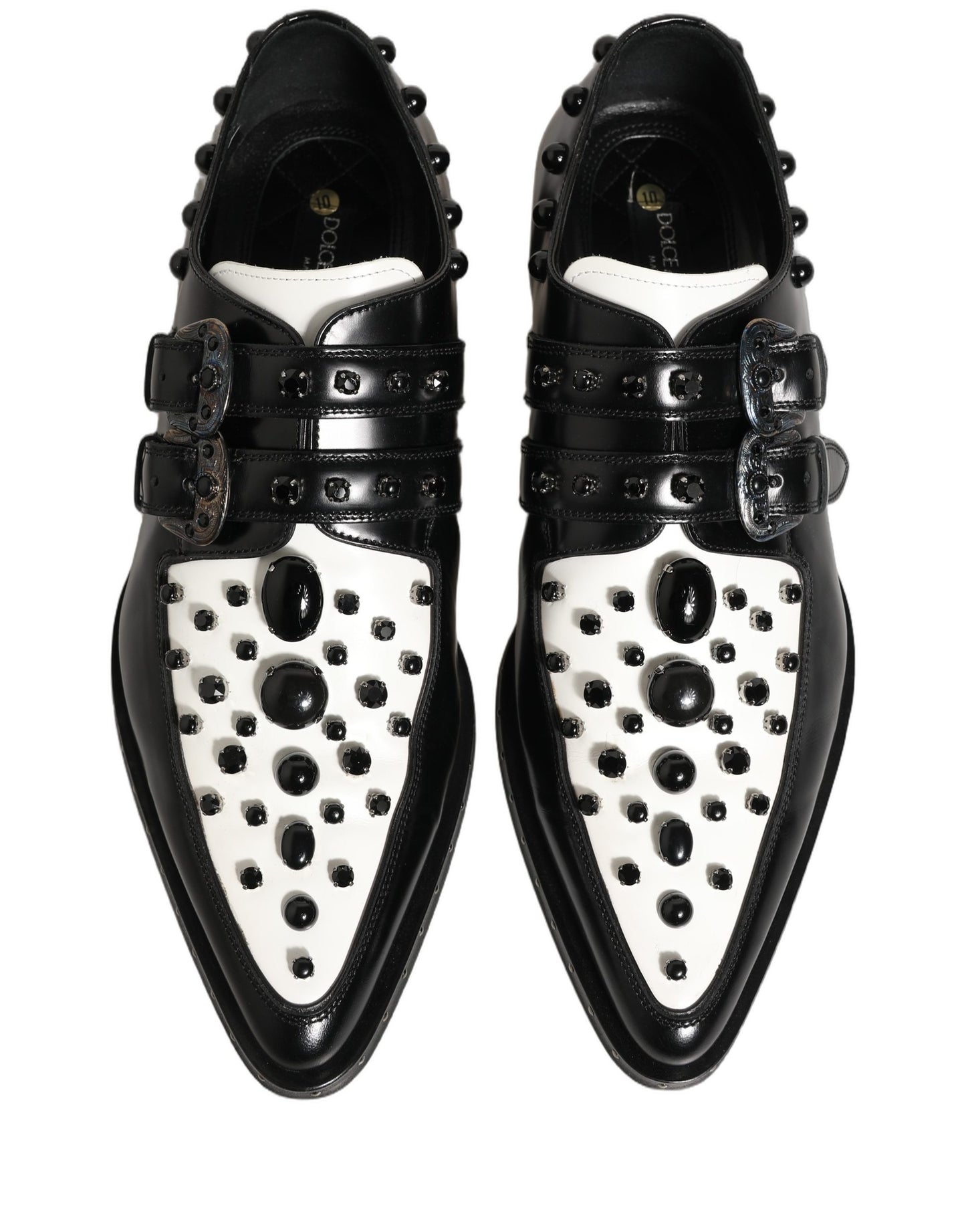 Black Embellished Derby Monk Strap Men Shoes