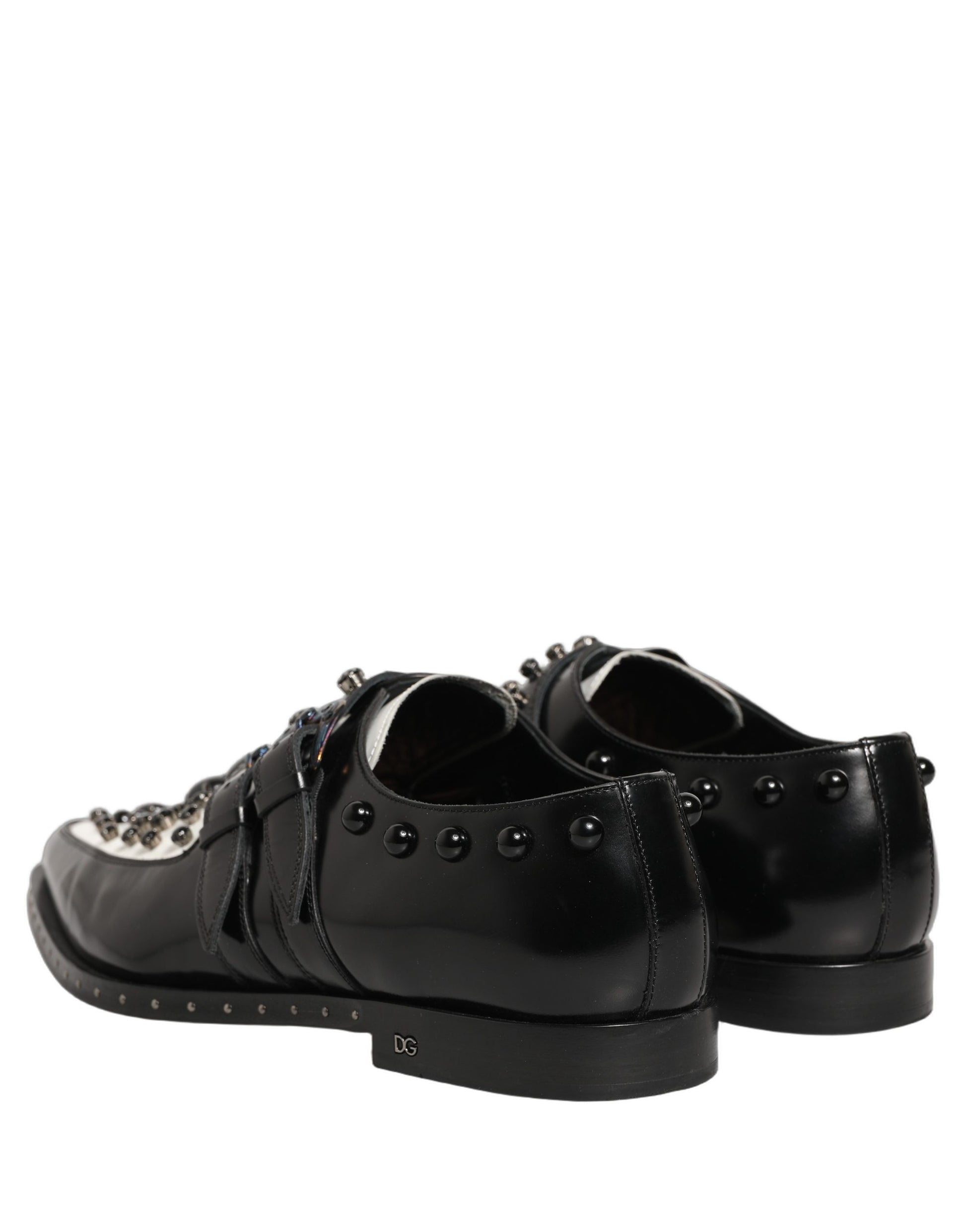 Black Embellished Derby Monk Strap Men Shoes