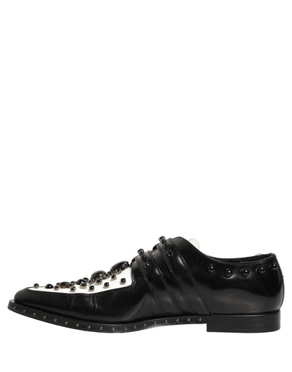 Black Embellished Derby Monk Strap Men Shoes