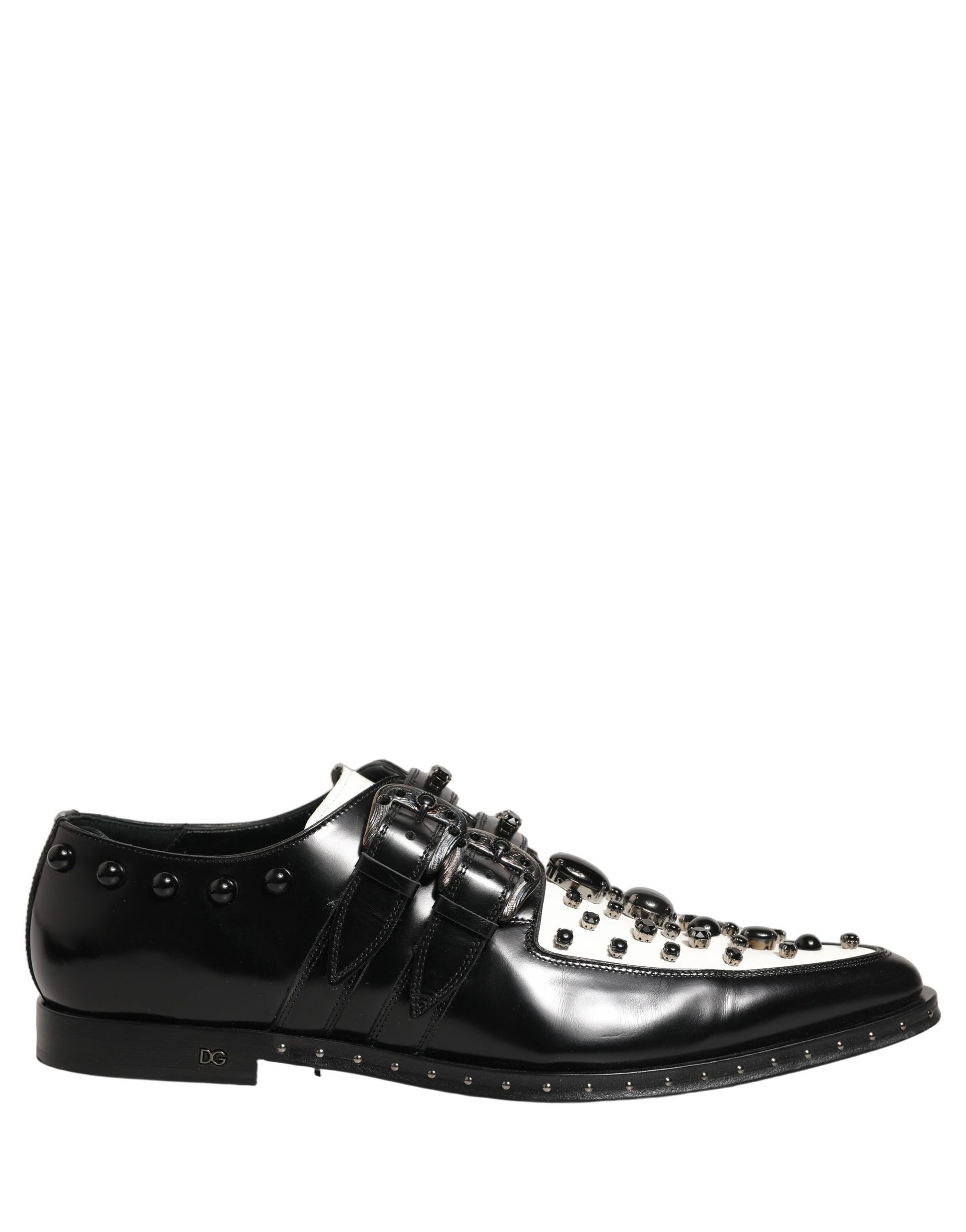 Black Embellished Derby Monk Strap Men Shoes