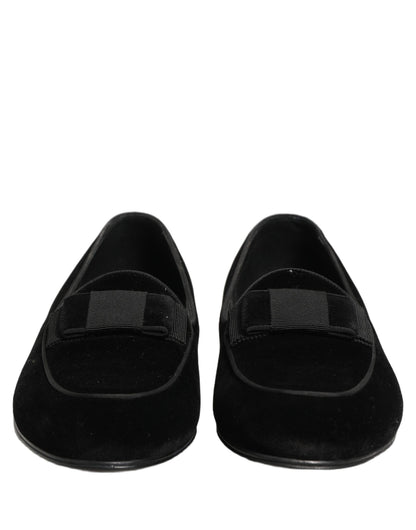 Black Velvet Loafers Formal Men Dress Shoes