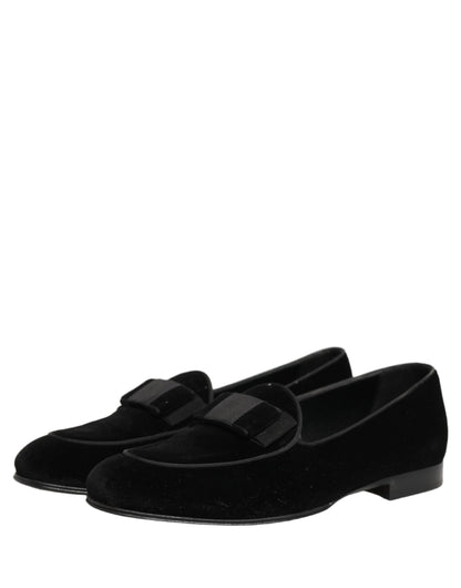 Black Velvet Loafers Formal Men Dress Shoes
