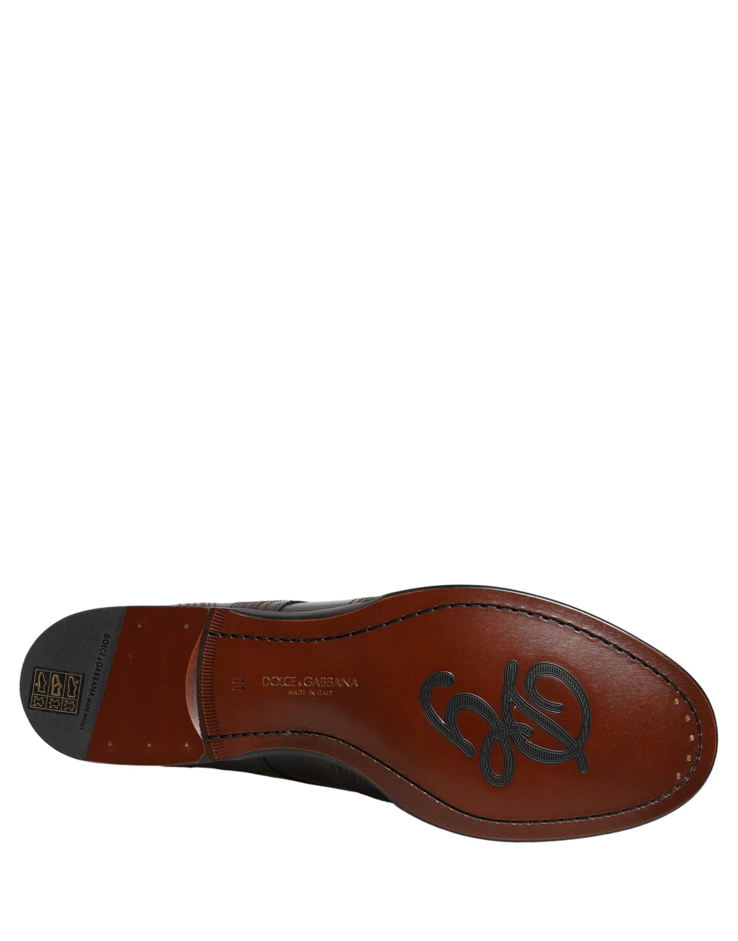 Black Embroidered Leather Derby Dress Shoes