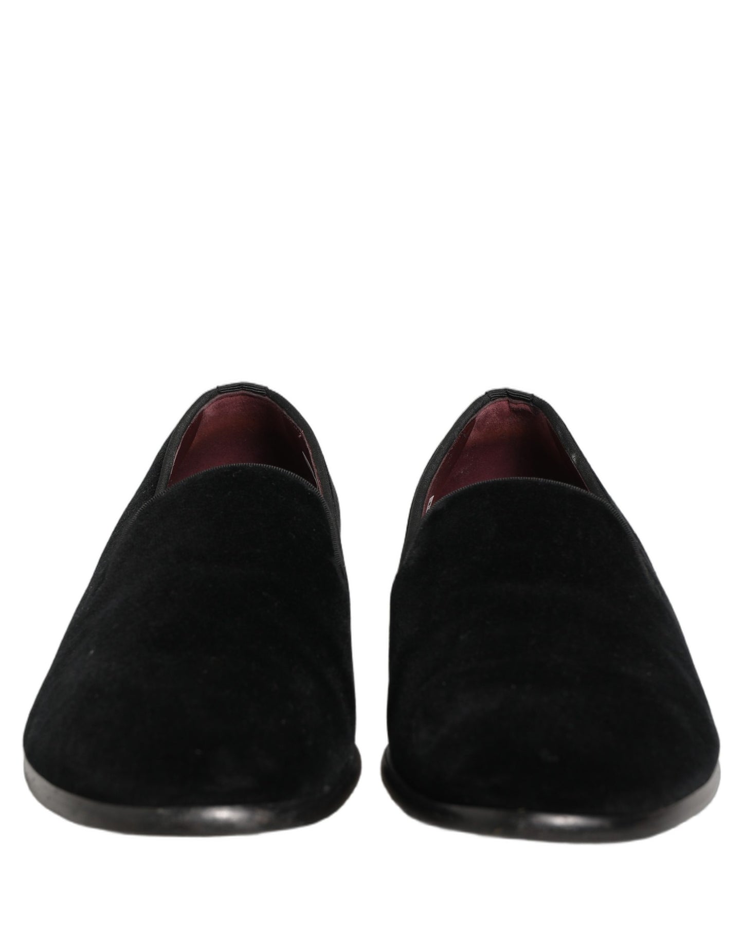 Black Velvet Cotton Loafers Formal Dress Shoes