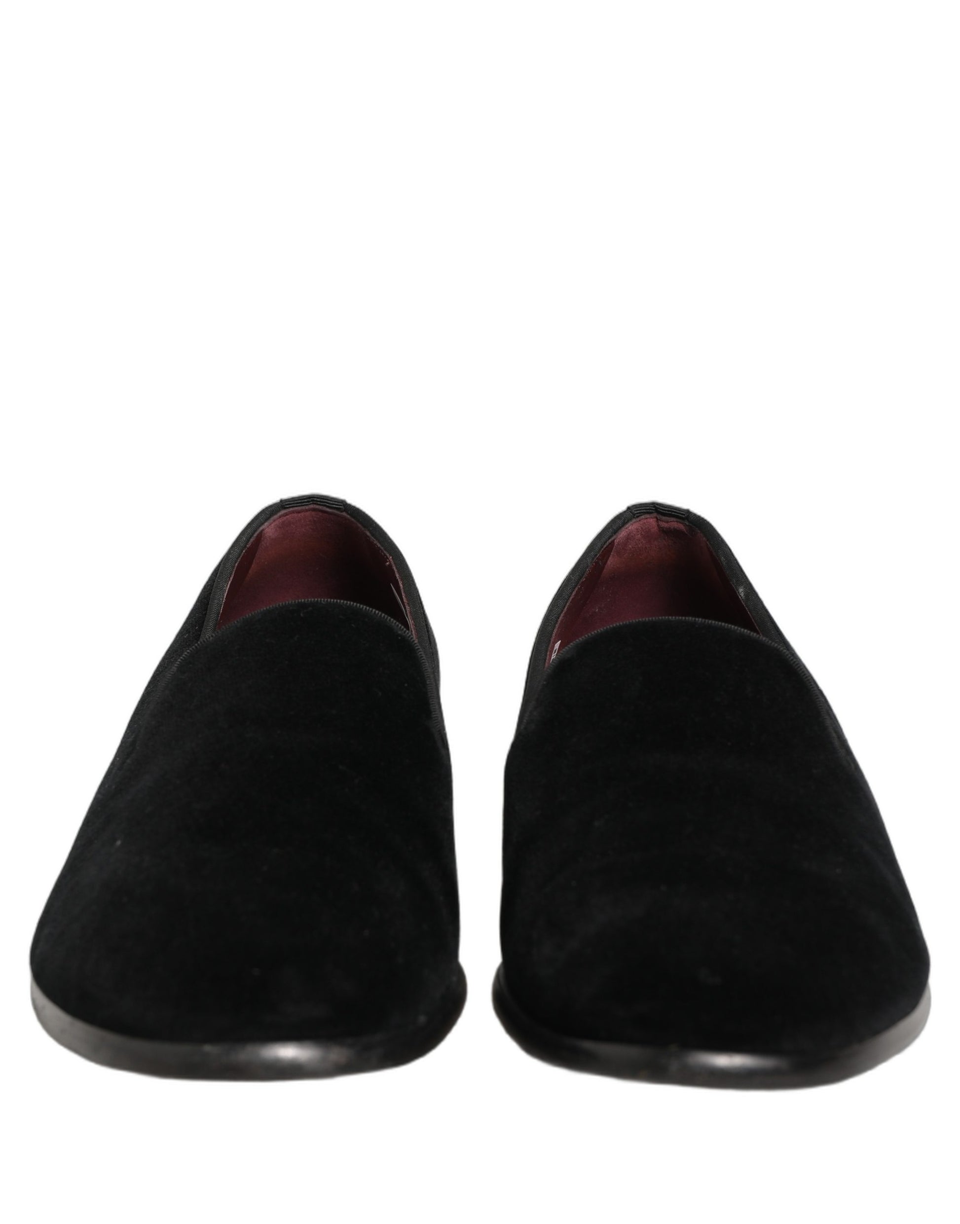 Black Velvet Cotton Loafers Formal Dress Shoes