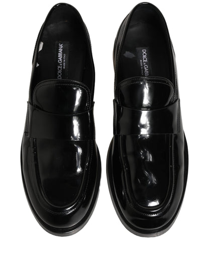 Black Leather Formal Men Dress Loafers Shoes