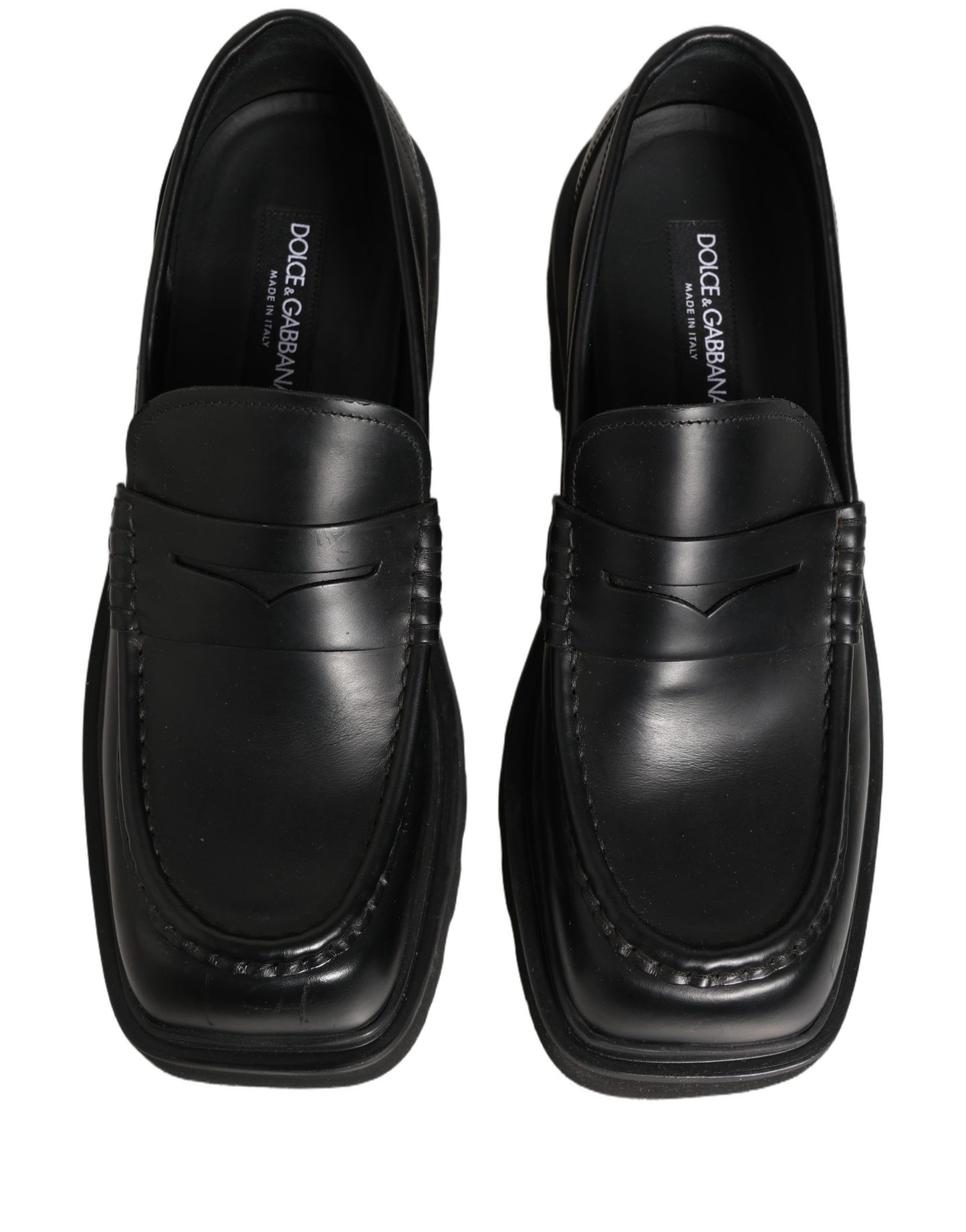 Black Calfskin Leather Men Dress Loafers Shoes