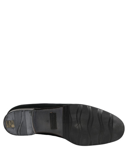 Black Velvet Loafers Formal Men Dress Shoes