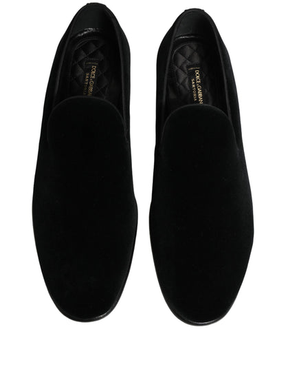Black Velvet Loafers Formal Men Dress Shoes