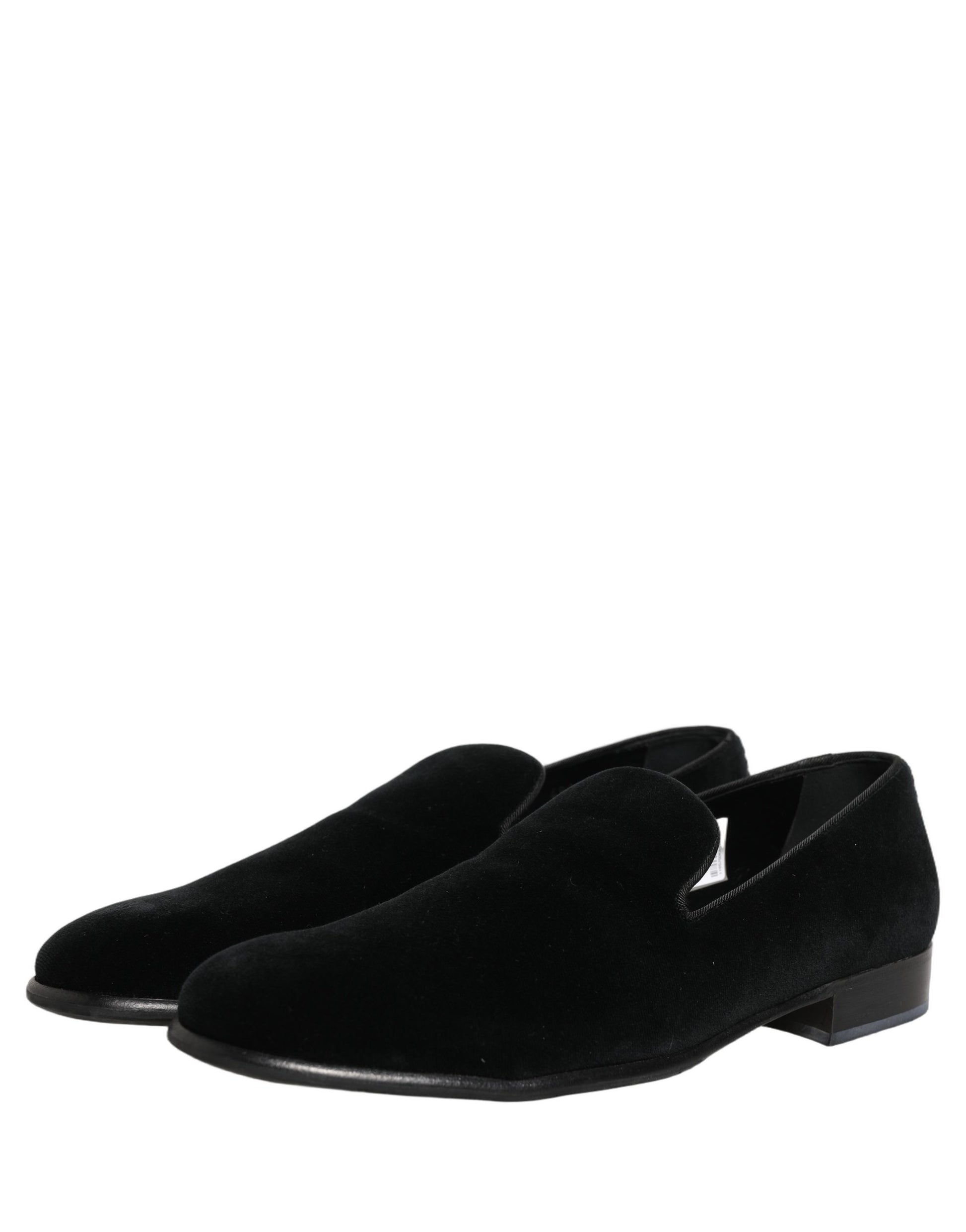 Black Velvet Loafers Formal Men Dress Shoes
