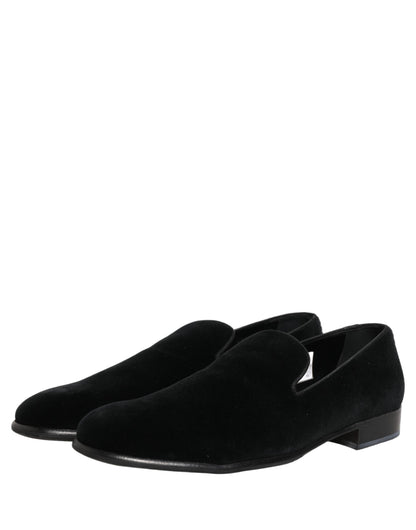 Black Velvet Loafers Formal Men Dress Shoes