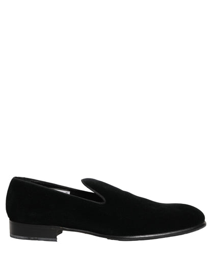 Black Velvet Loafers Formal Men Dress Shoes