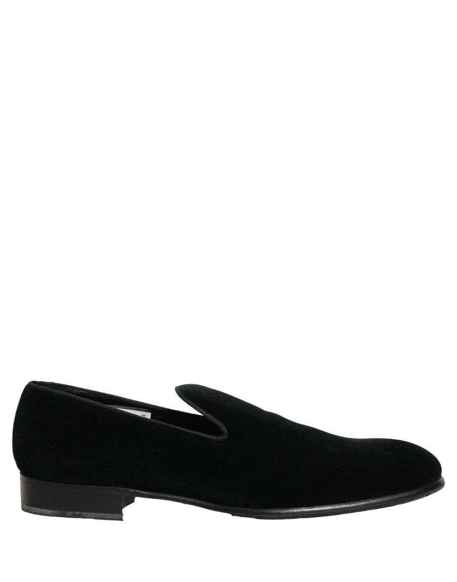 Black Velvet Loafers Formal Men Dress Shoes