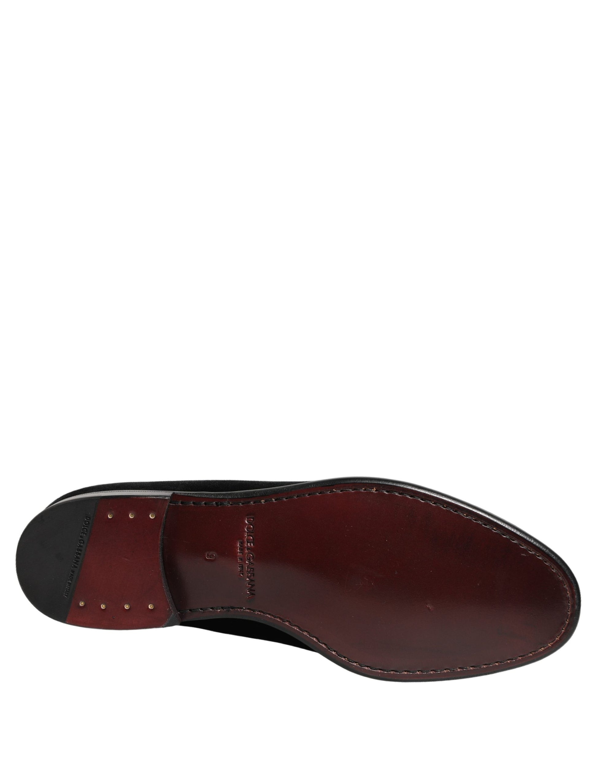 Black Velvet Loafers Formal Men Dress Shoes