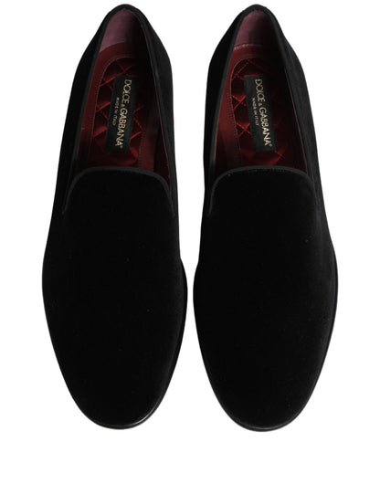 Black Velvet Loafers Formal Men Dress Shoes