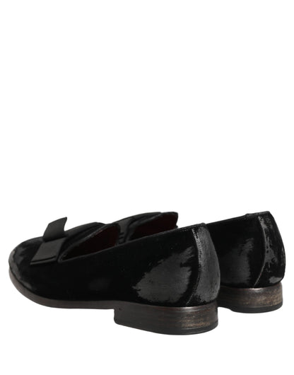 Black Velvet Loafers Formal Men Dress Shoes