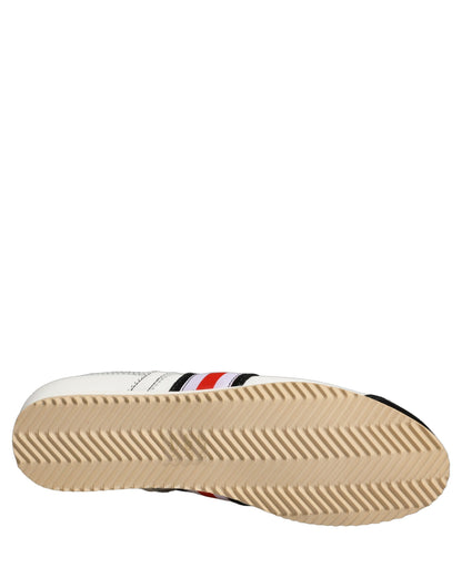 Black White Leather Suede Low Top Sneakers Shoes