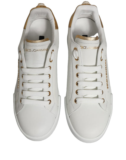 White Gold Embellished Low Top Sneakers Shoes