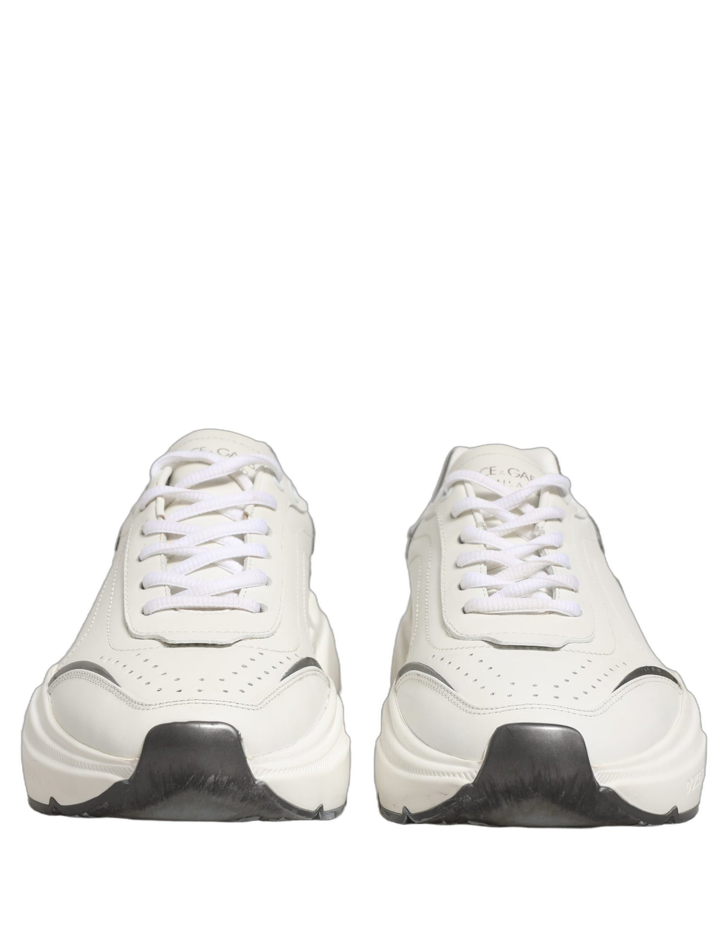 White Silver Daymaster Leather Low Top Sneakers Shoes