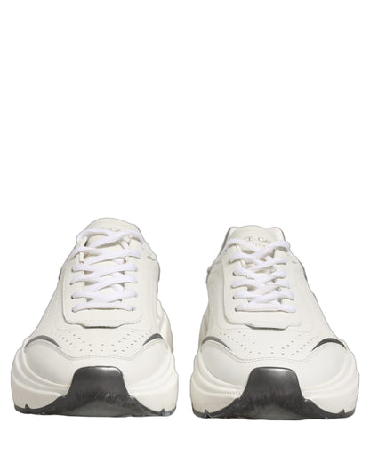 White Silver Daymaster Leather Low Top Sneakers Shoes