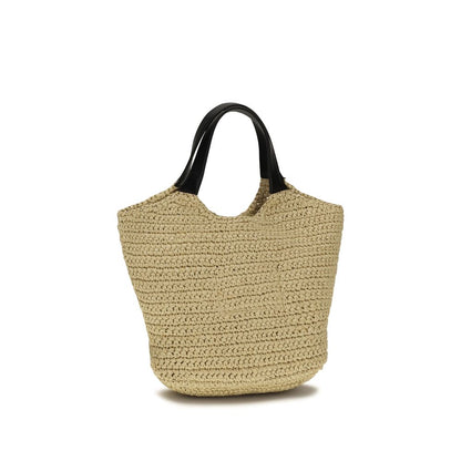 Beige Viscose Shoulder Bag