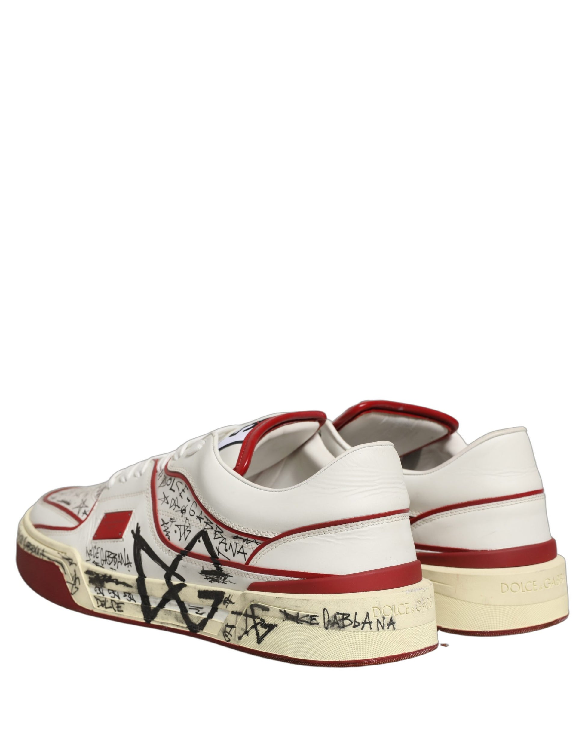 White Red New Roma Graffiti Sneakers Shoes
