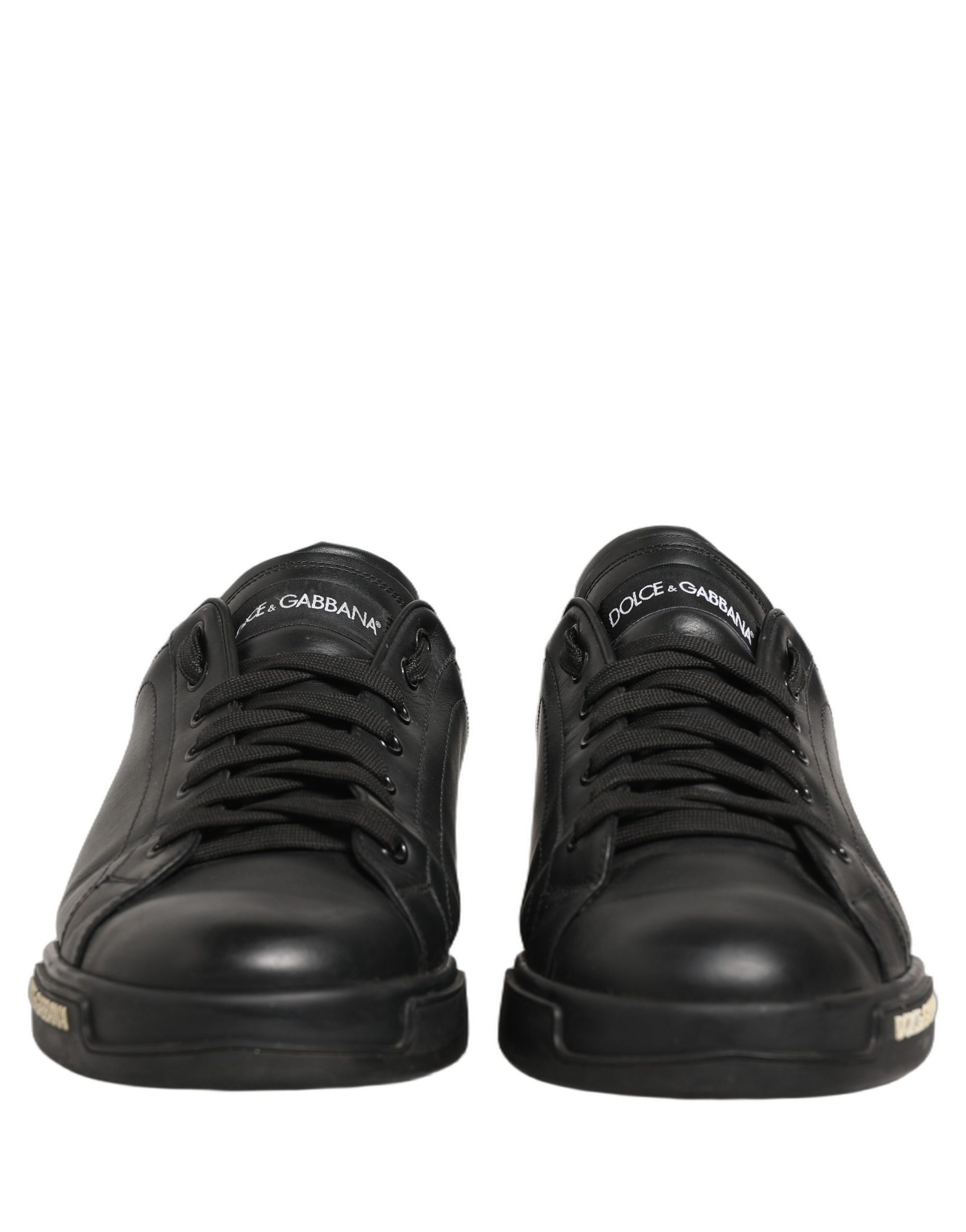 Black Leather Logo Low Top Men Sneakers Shoes
