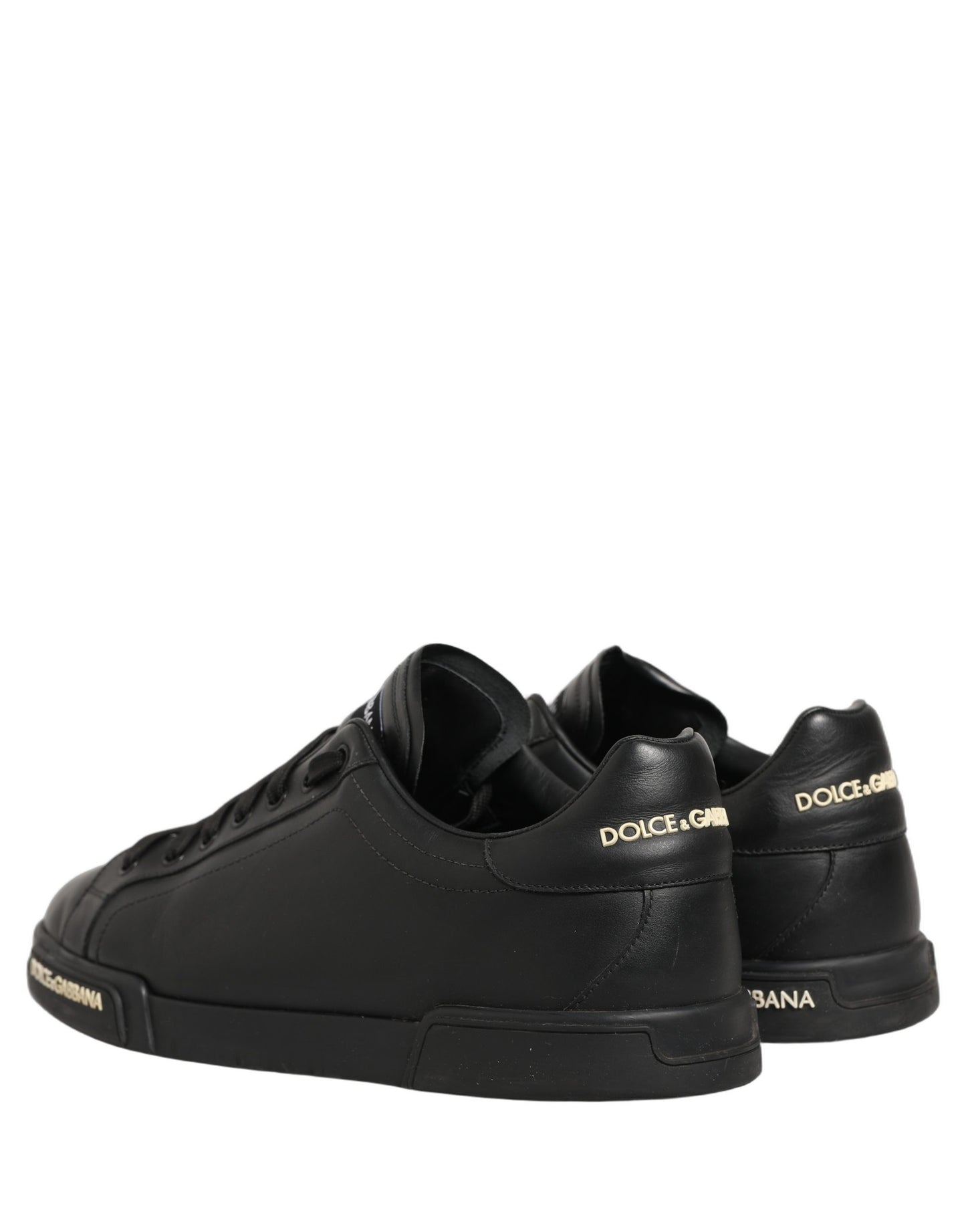 Black Leather Logo Low Top Men Sneakers Shoes