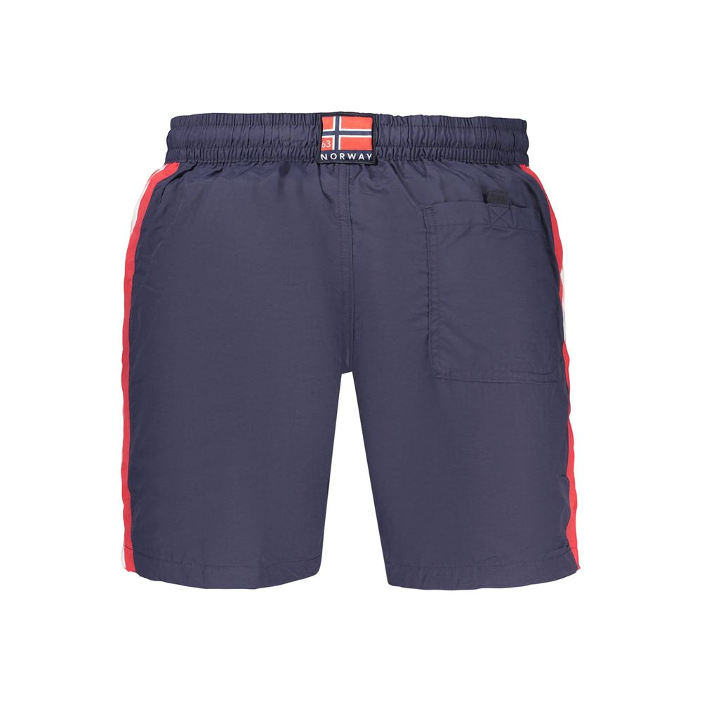 Blue Polyamide Men's Swimwear