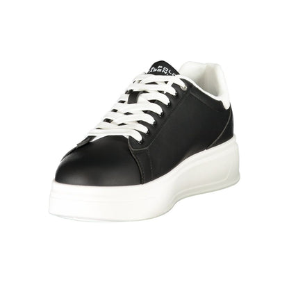 Black Polyurethane Men's Sneaker