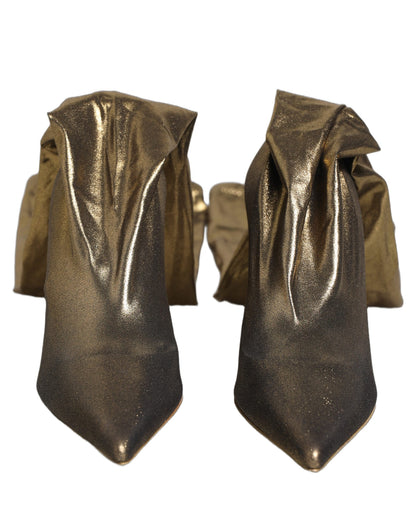 Gold Nylon Socks Knee High Boots Pumps Shoes