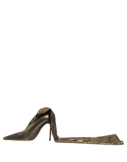 Gold Nylon Socks Knee High Boots Pumps Shoes