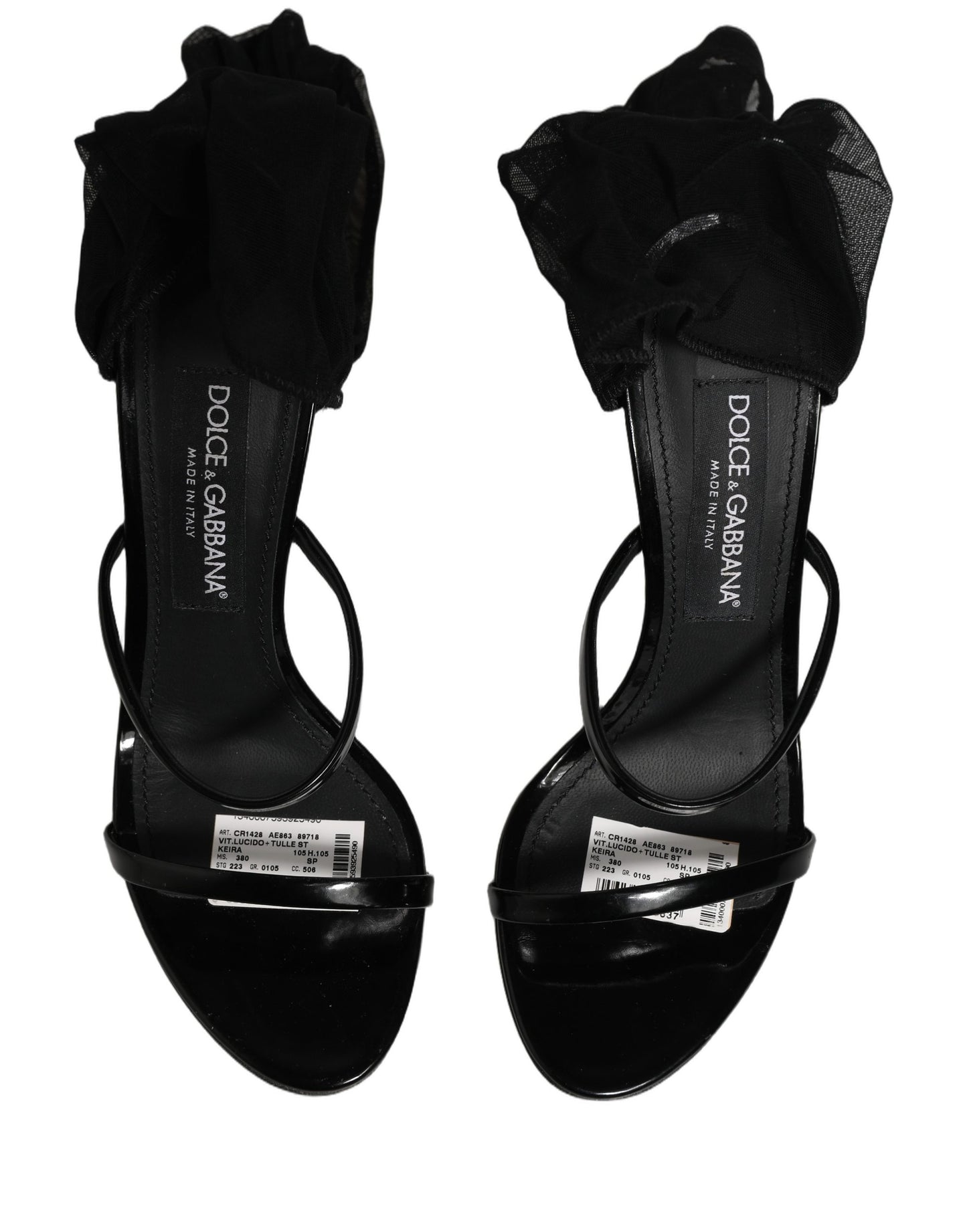 Stiletto Sandals Socks Knee High Boots Black