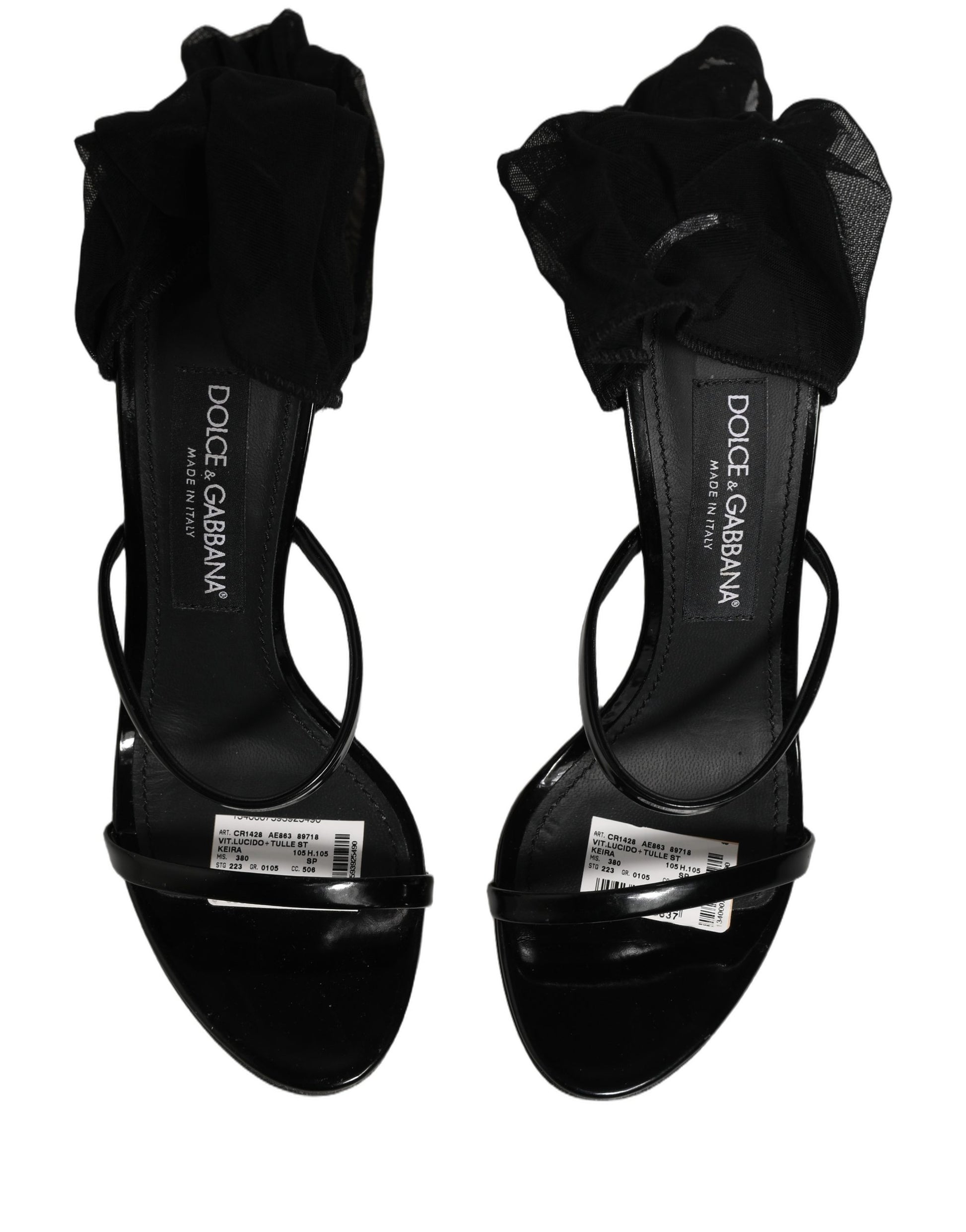 Stiletto Sandals Socks Knee High Boots Black